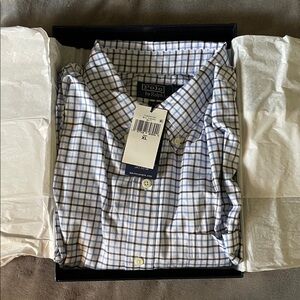 Polo by Ralph Lauren Men's Checkered Shirt in White and Blue - NWT XL
